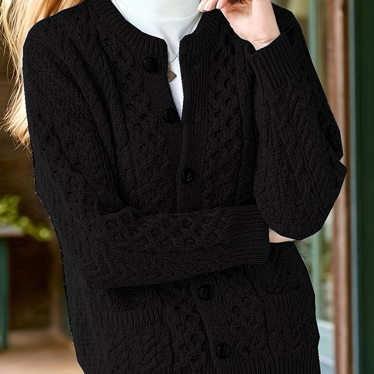 Oriana | Textured Cardigan with Button-Front for Women