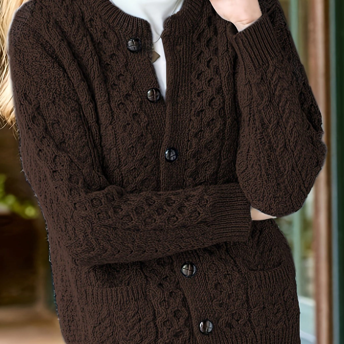 Oriana | Textured Cardigan with Button-Front for Women