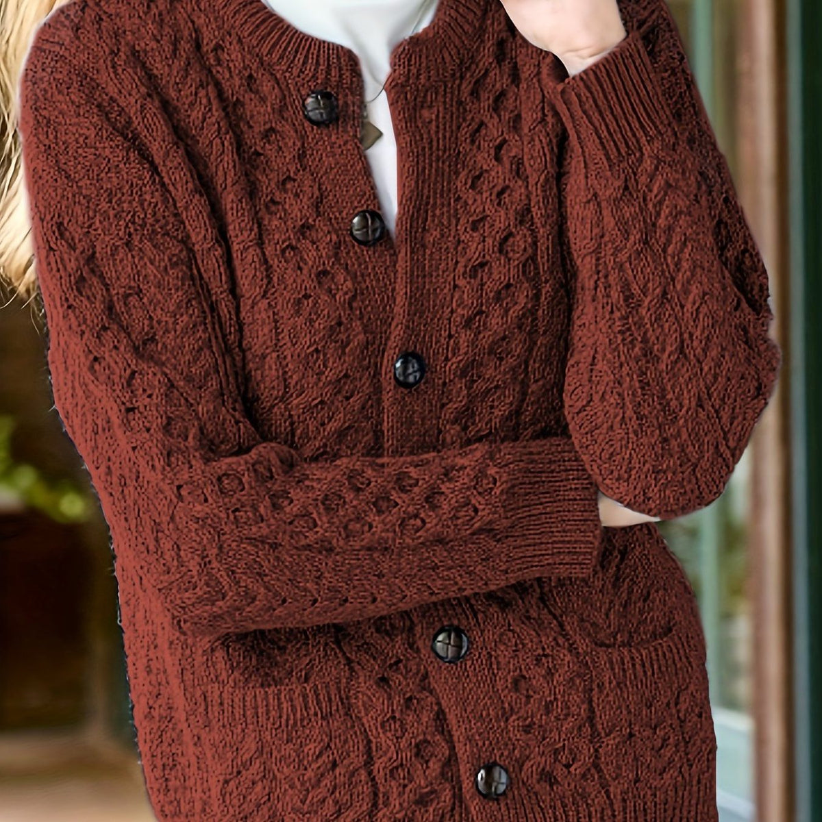 Oriana | Textured Cardigan with Button-Front for Women