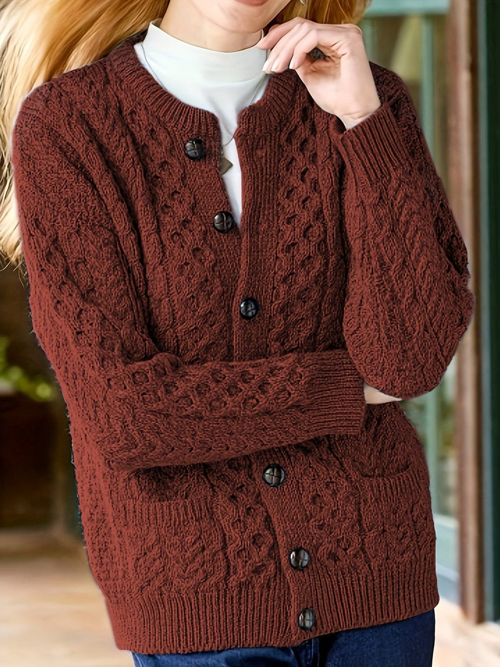 Oriana | Textured Cardigan with Button-Front for Women