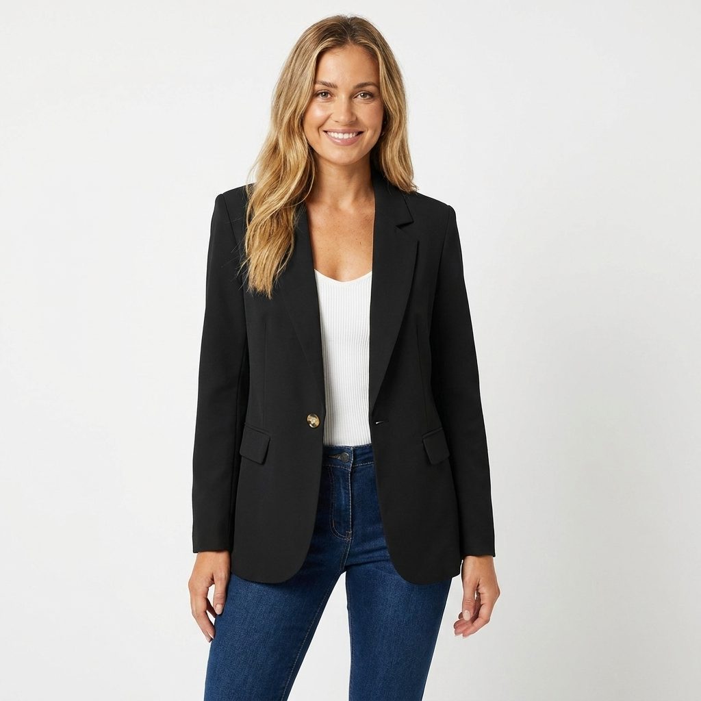 Oriane | Single-Breasted Tailored Blazer with Notch Lapel for Women