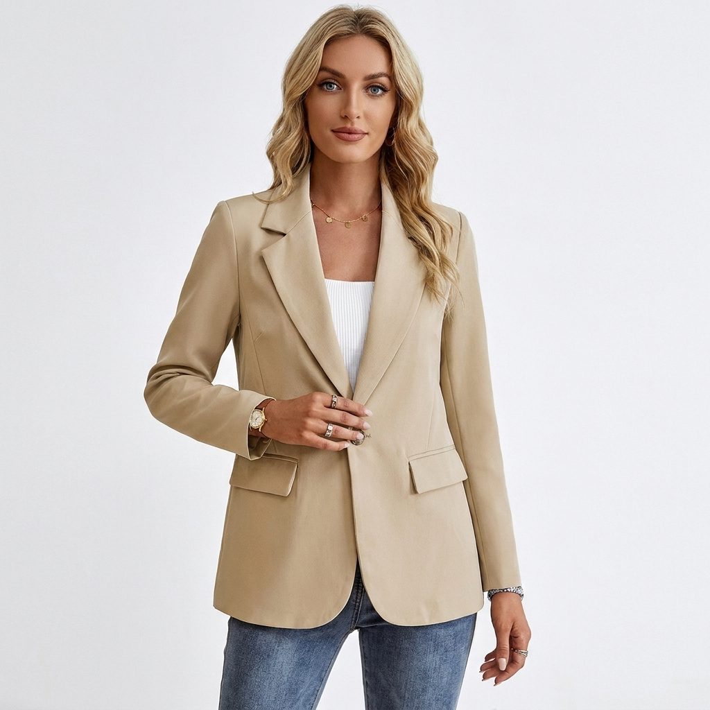 Oriane | Single-Breasted Tailored Blazer with Notch Lapel for Women