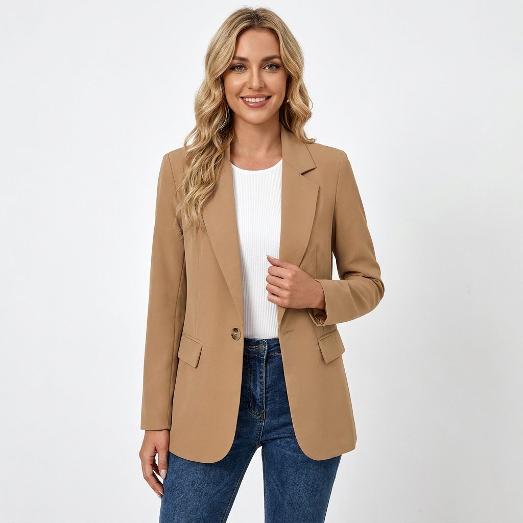 Oriane | Single-Breasted Tailored Blazer with Notch Lapel for Women