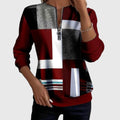Philippa | Color Block Half-Zip Sweater with Crew Neck for Women