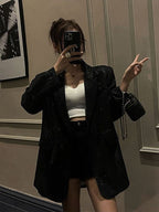 Priscilla | Sequin Oversized Blazer with Notch Lapel for Women