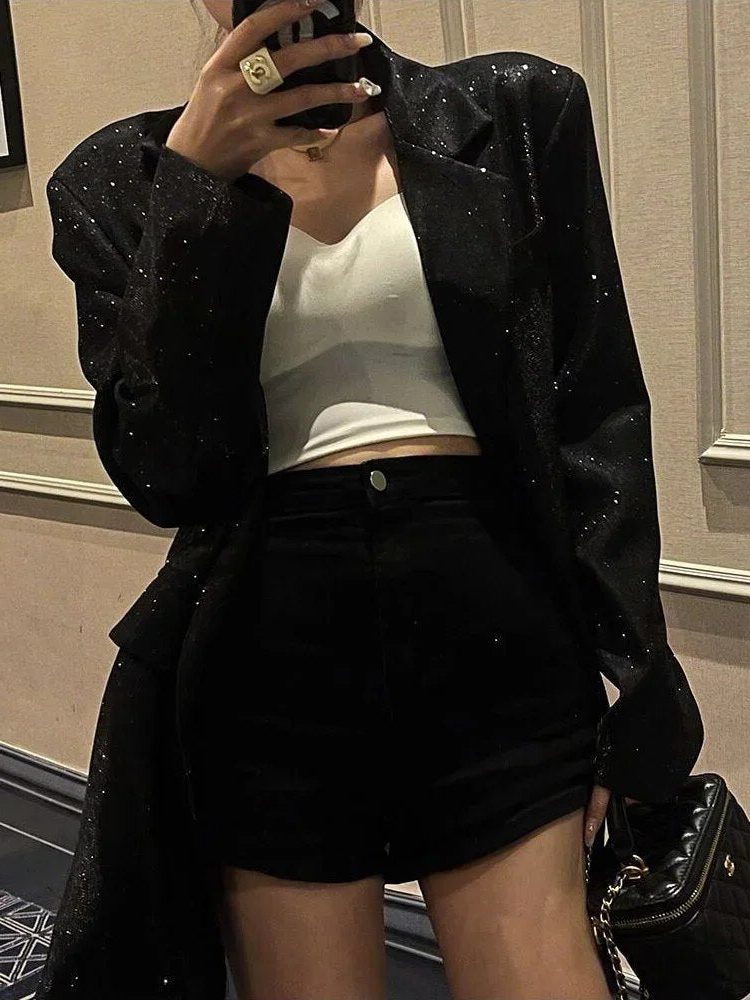 Priscilla | Sequin Oversized Blazer with Notch Lapel for Women