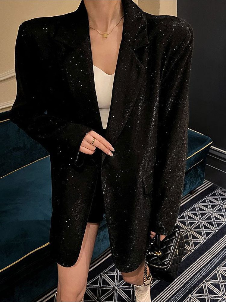 Priscilla | Sequin Oversized Blazer with Notch Lapel for Women
