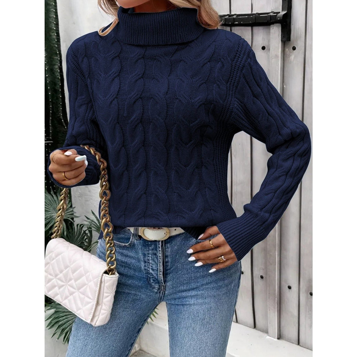 Ravenna | Chunky Knit Turtleneck Sweater for Women