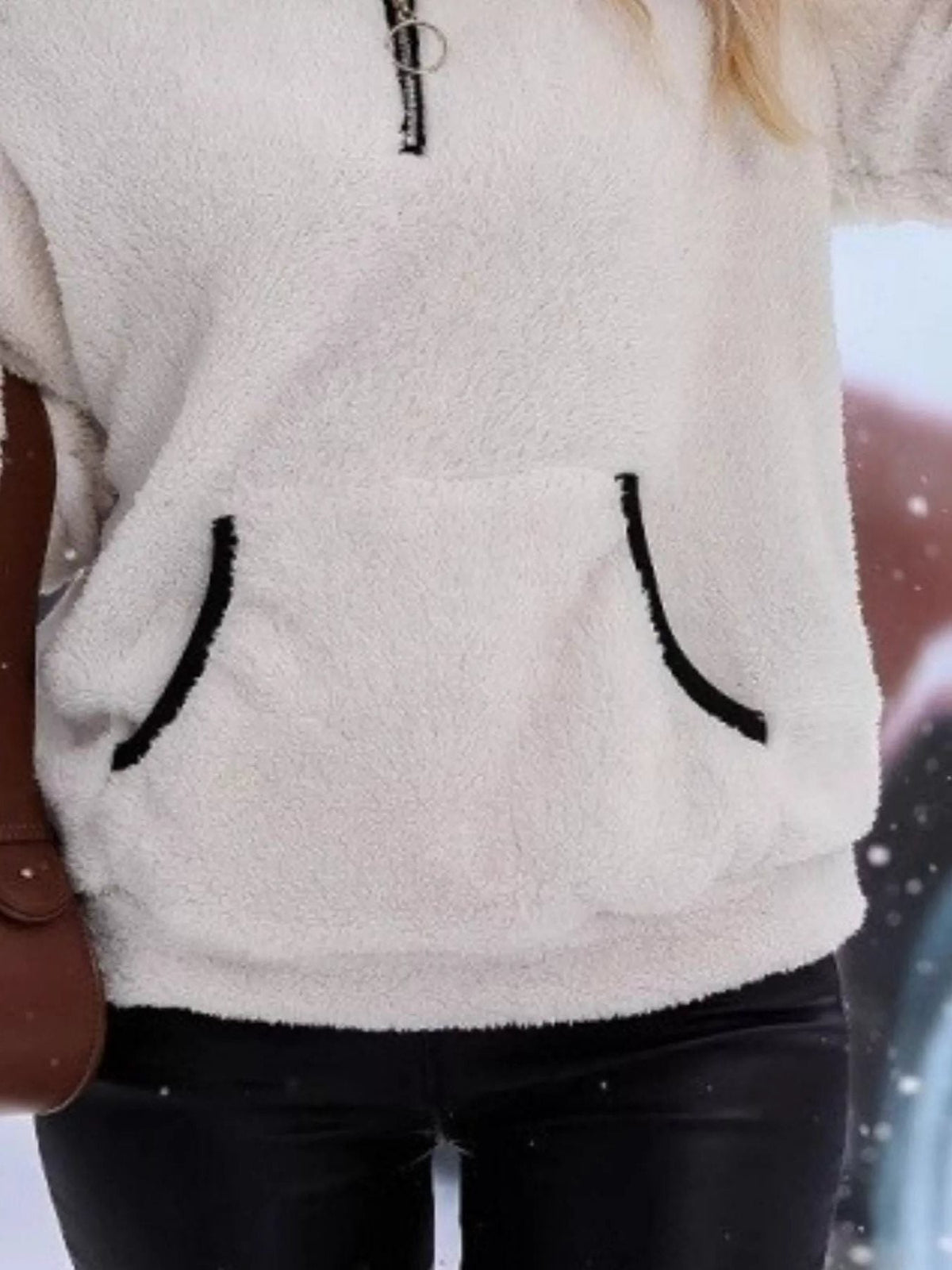 Renée | Fuzzy Half-Zip Pullover Sweater for Women