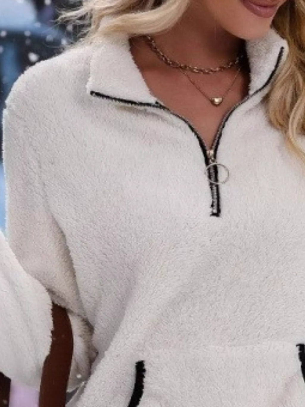 Renée | Fuzzy Half-Zip Pullover Sweater for Women