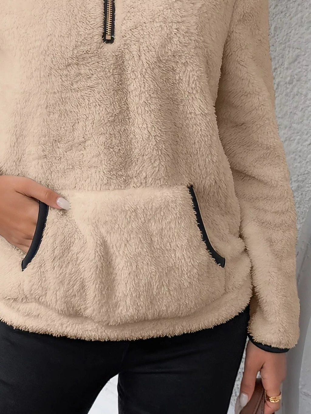 Renée | Fuzzy Half-Zip Pullover Sweater for Women