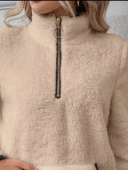 Renée | Fuzzy Half-Zip Pullover Sweater for Women