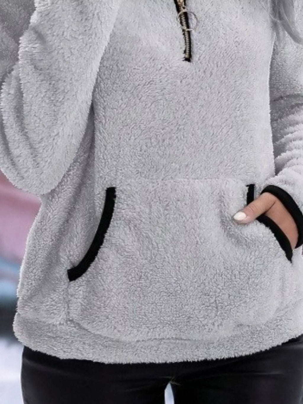 Renée | Fuzzy Half-Zip Pullover Sweater for Women