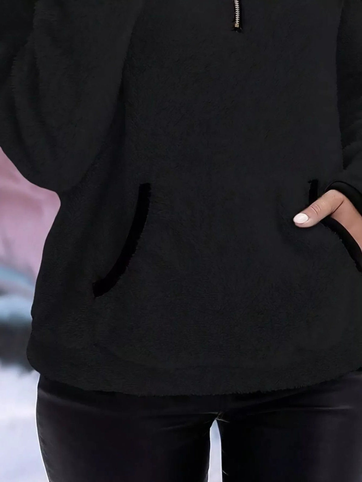 Renée | Fuzzy Half-Zip Pullover Sweater for Women