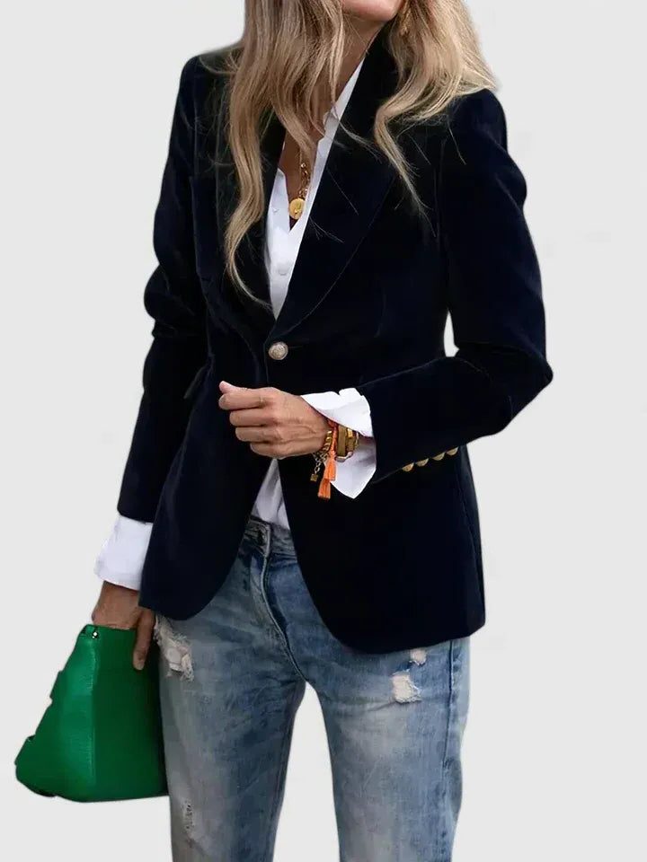 Romaine | Velvet Blazer with Notch Lapel for Women