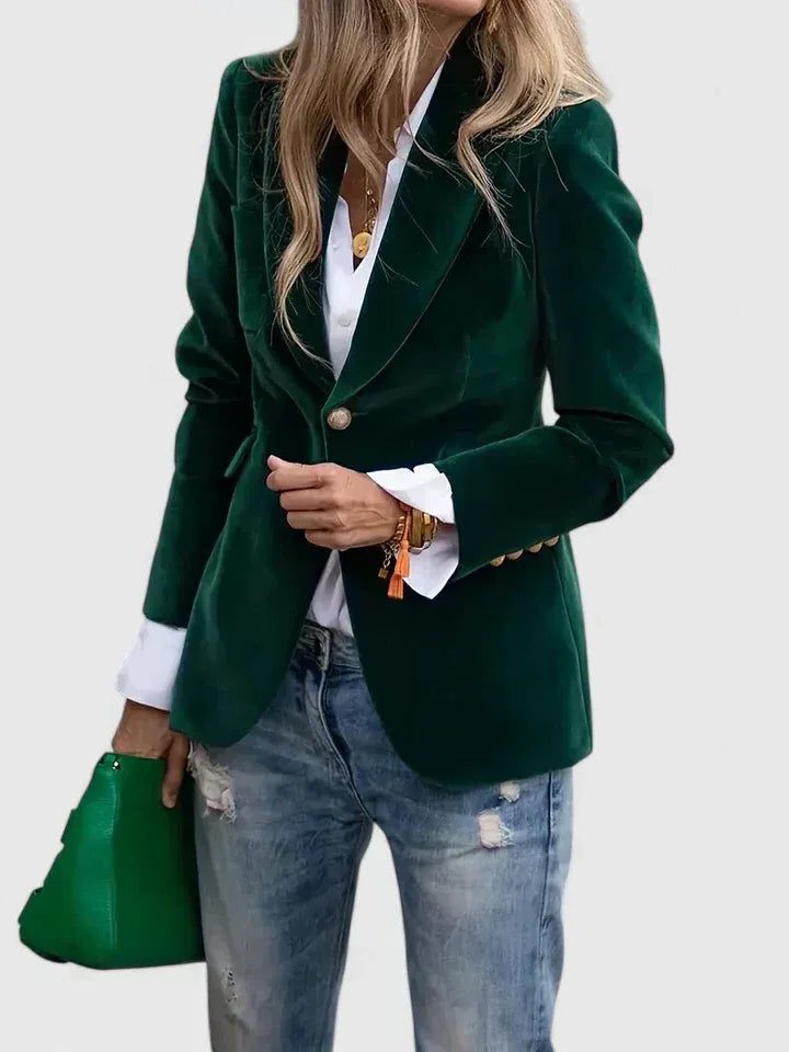 Romaine | Velvet Blazer with Notch Lapel for Women