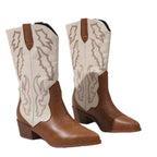 Ronja | Embroidered Western Boots with Block Heel for Women