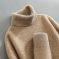 Sanchia | Merino Wool Ribbed Knit Turtleneck Sweater for Women