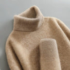 Sanchia | Merino Wool Ribbed Knit Turtleneck Sweater for Women