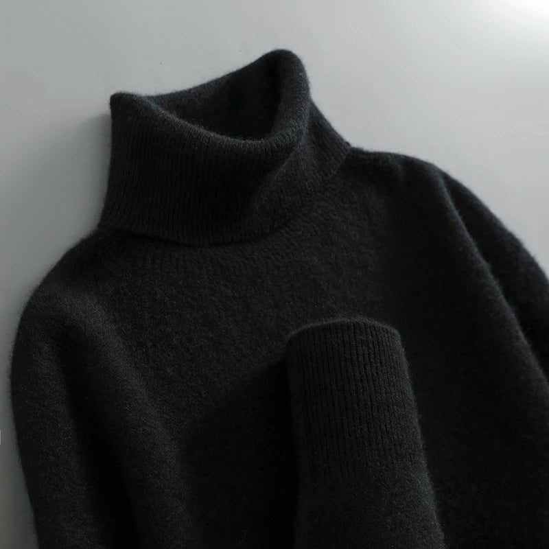 Sanchia | Merino Wool Ribbed Knit Turtleneck Sweater for Women