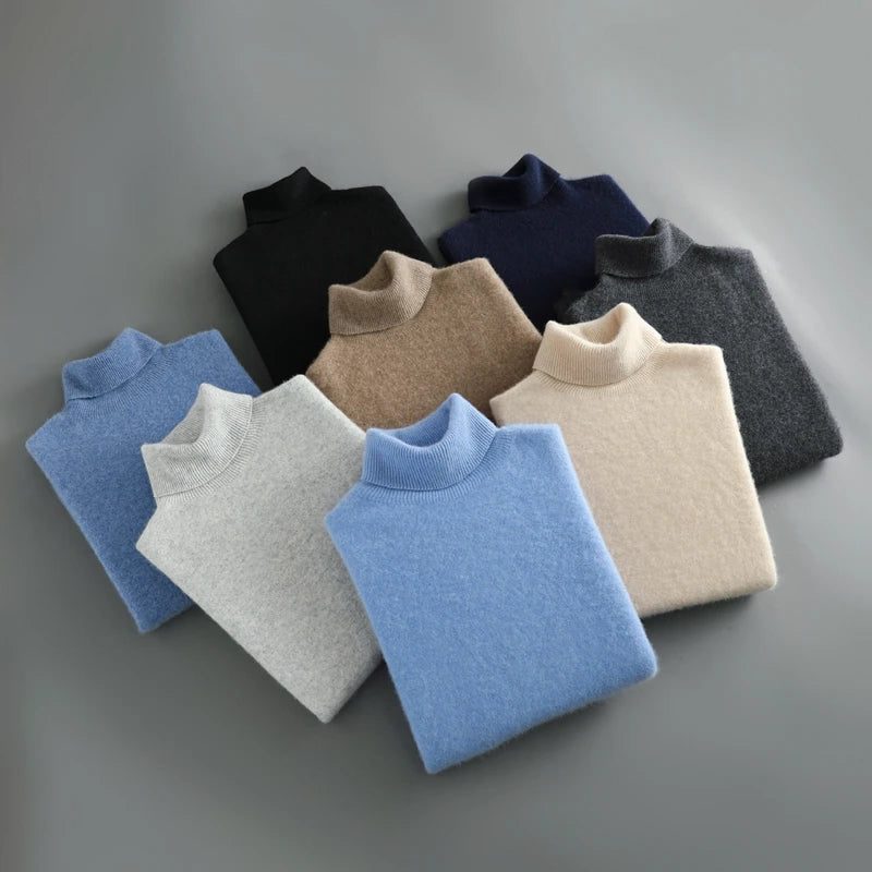 Sanchia | Merino Wool Ribbed Knit Turtleneck Sweater for Women