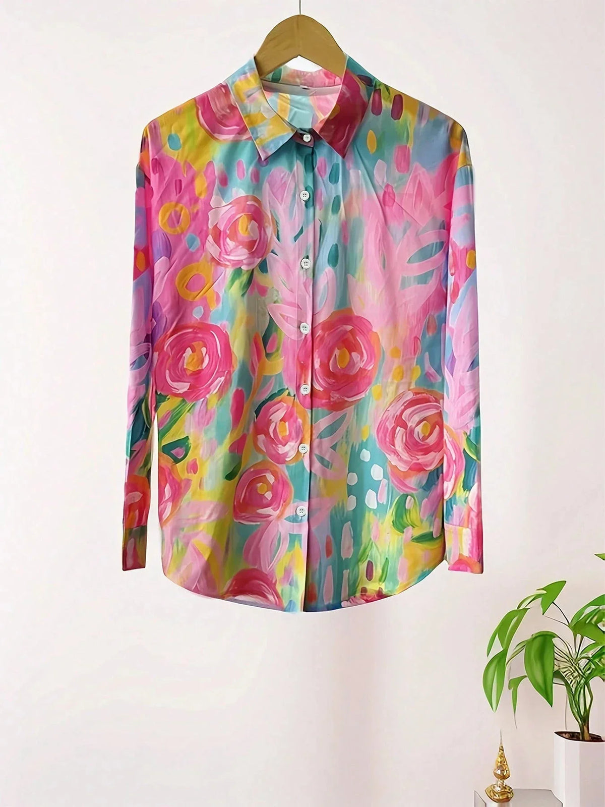 Saskia | Floral Blouse with Button-Down Front for Women