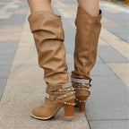 Seraphine | Slouchy Knee-High Block Heel Boots for Women