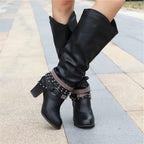 Seraphine | Slouchy Knee-High Block Heel Boots for Women
