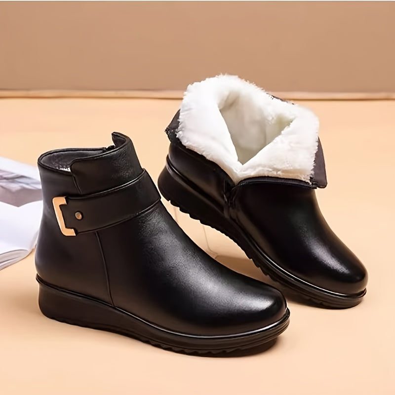 Shiloh | Fleece-Lined Ankle Boots with Buckle for Women