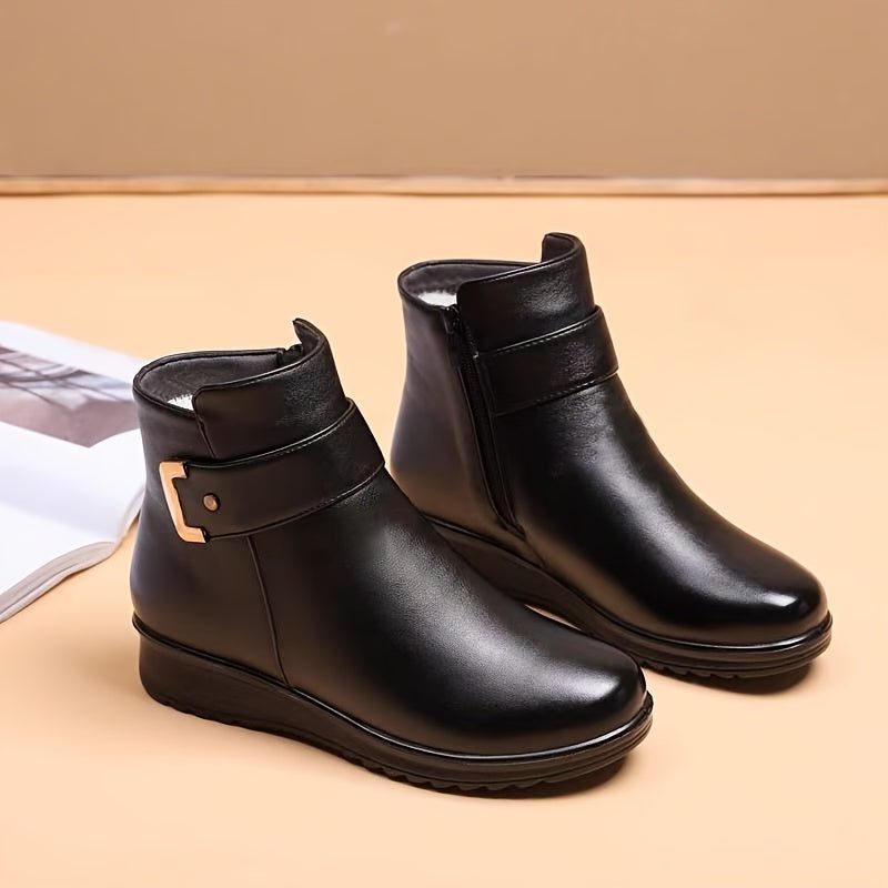 Shiloh | Fleece-Lined Ankle Boots with Buckle for Women