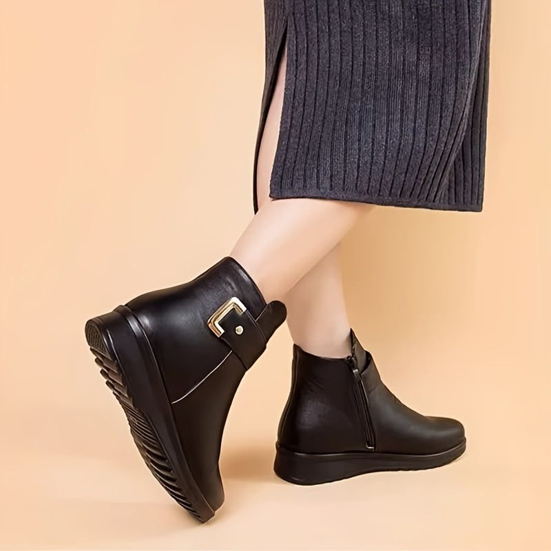 Shiloh | Fleece-Lined Ankle Boots with Buckle for Women