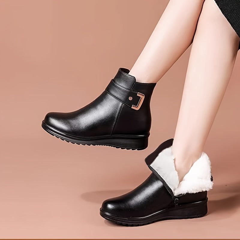 Shiloh | Fleece-Lined Ankle Boots with Buckle for Women