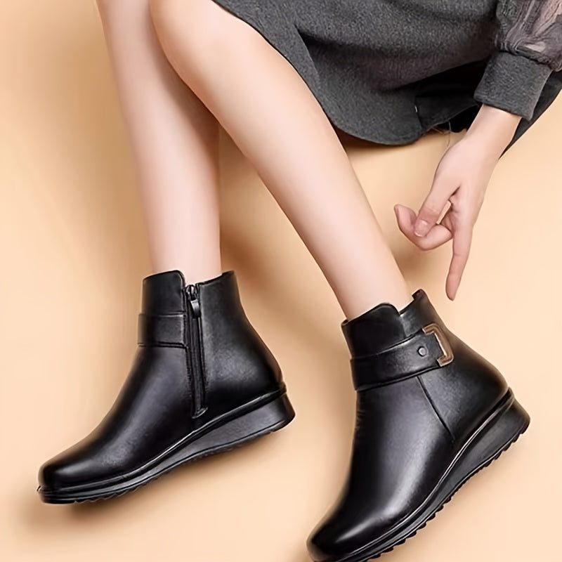 Shiloh | Fleece-Lined Ankle Boots with Buckle for Women
