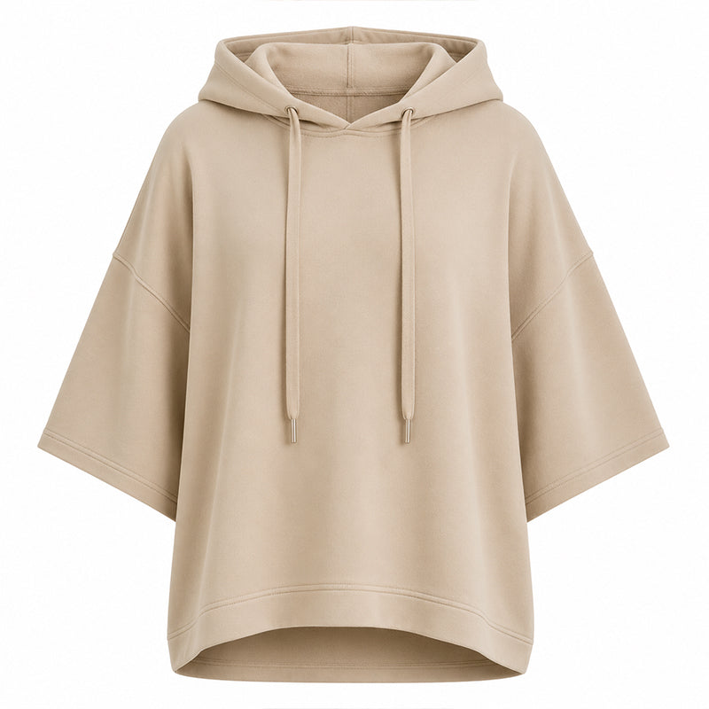 Loose Fit Wide Sleeve Hoodie Casual Sweatshirt