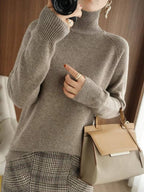 Sybille | Ribbed Knit Sweater with Roll Neck for Women