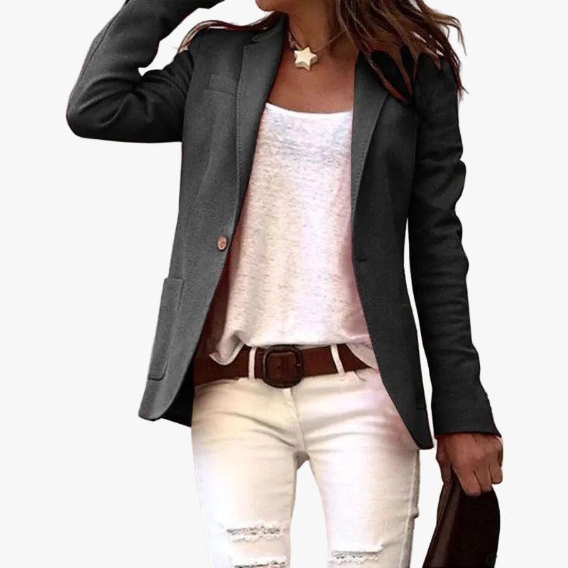 Theophania | Notch Lapel Button-Down Blazer for Women