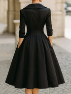 Wrap Midi Dress with V-Neck for Women