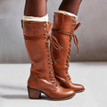 Ursula | Block Heel Combat Boots with Lace-Up for Women