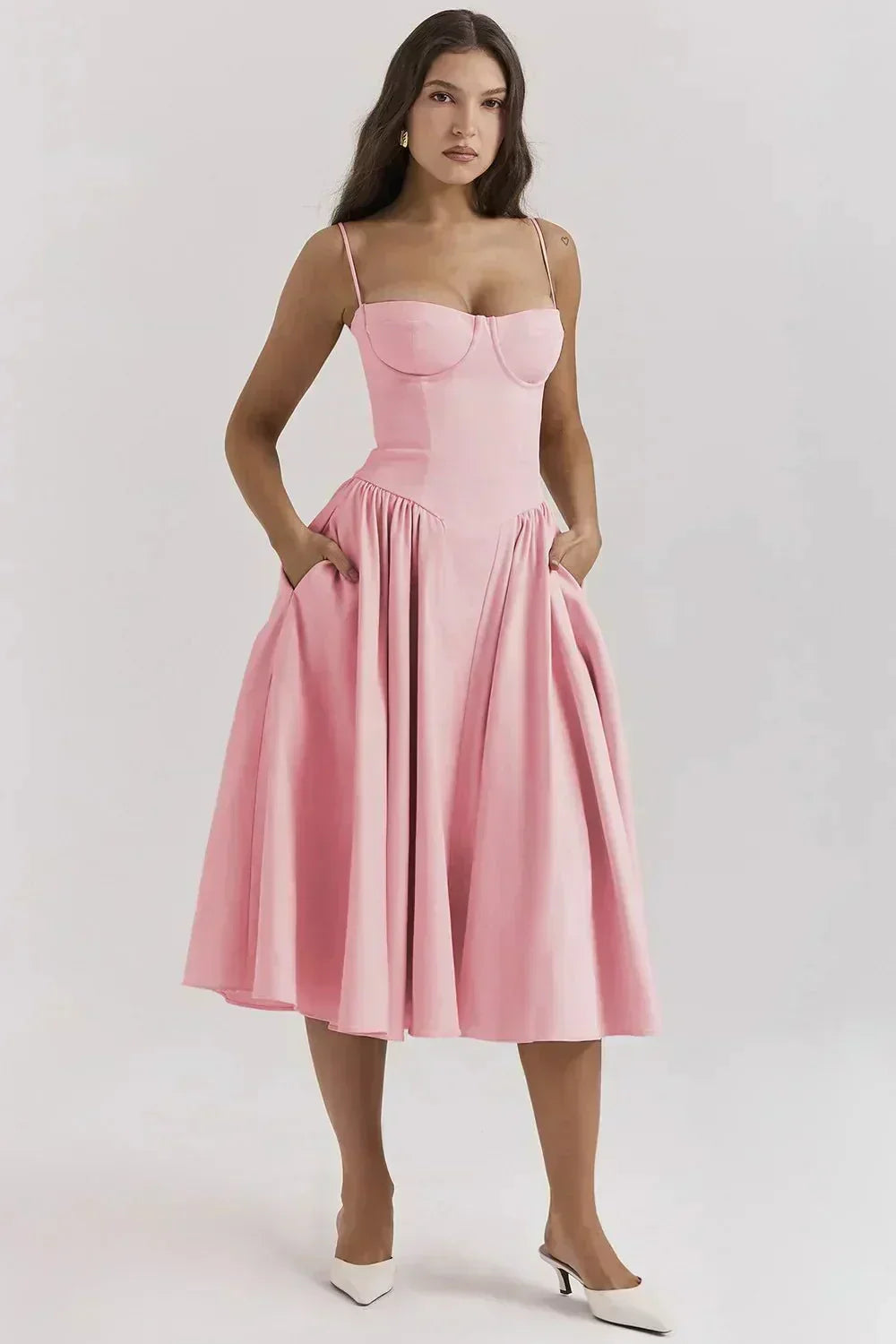 Florentina | Wedding Guest A-Line Midi Dress for Women