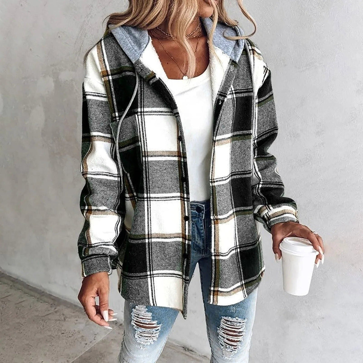 Victorine | Plaid Oversized Cardigan for Women
