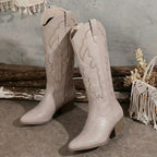 Wendeline | Embroidered Cowgirl Block Heel Boots for Women