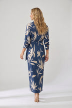 Sade | Leaf Print Wrap Maxi Dress for Women