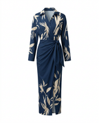 Sade | Leaf Print Wrap Maxi Dress for Women