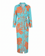 Sade | Leaf Print Wrap Maxi Dress for Women