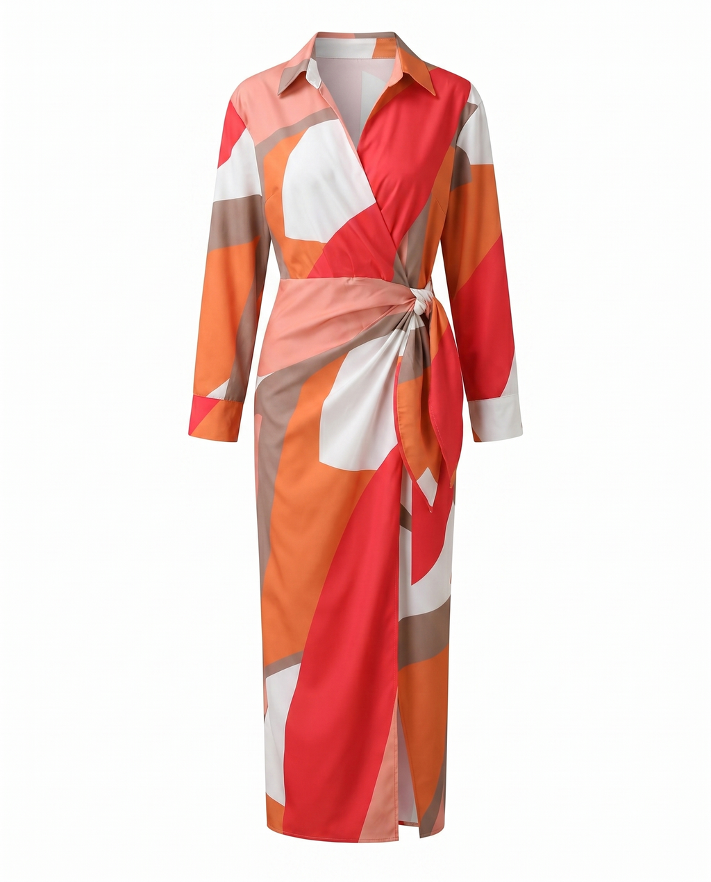 Sade | Leaf Print Wrap Maxi Dress for Women