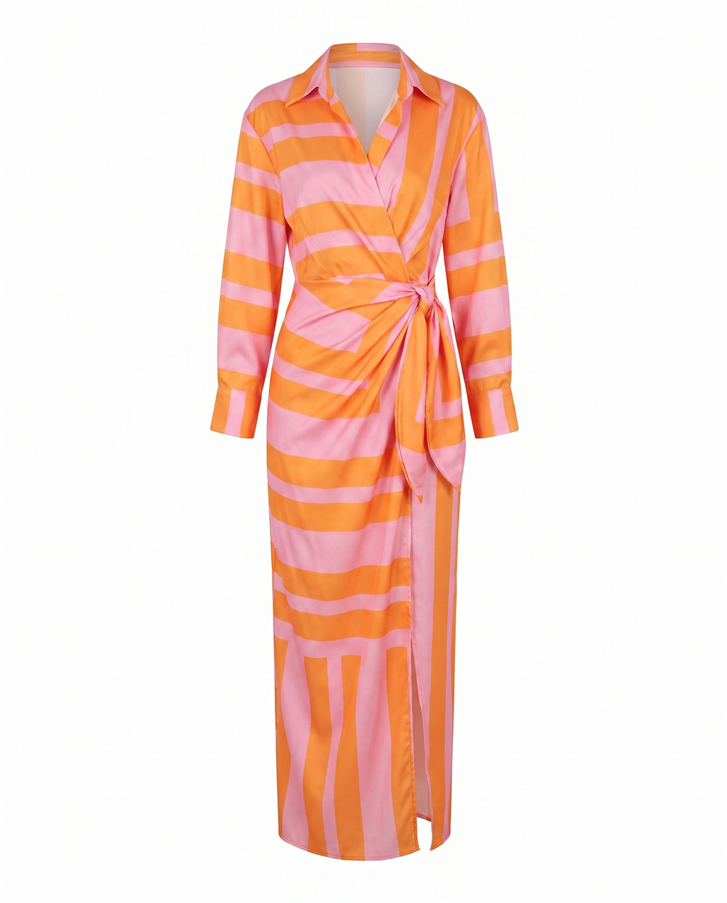 Sade | Leaf Print Wrap Maxi Dress for Women
