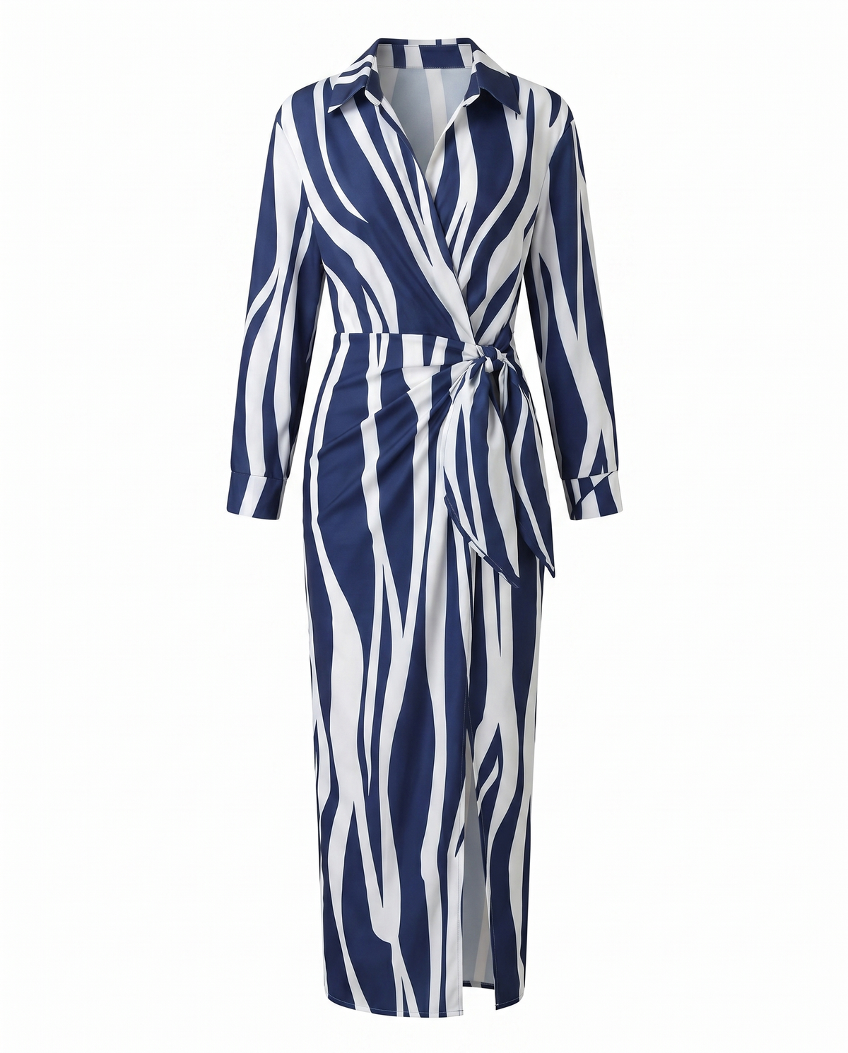 Sade | Leaf Print Wrap Maxi Dress for Women