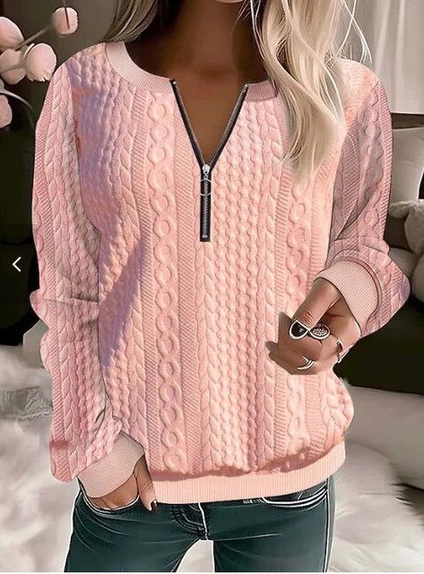 Zoe | Cable Knit Cropped Half-Zip Sweater for Women